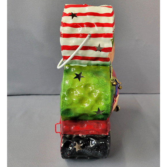 Vintage Home Interiors Christmas Elf Tea Light Lantern Tin Metal 9.5" - Picture 3 of 12